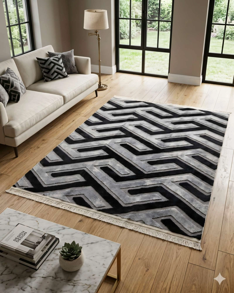 ALFOMBRA JACQUARD 200 X 240  DECORATIVA BICOLOR 5 - 4