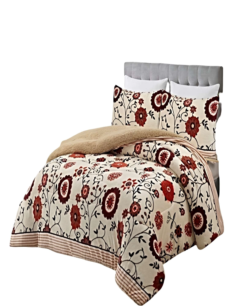 COBERTOR DE INVIERNO PLUSH 1.5 PLAZA 180X200CM CAFE - 2