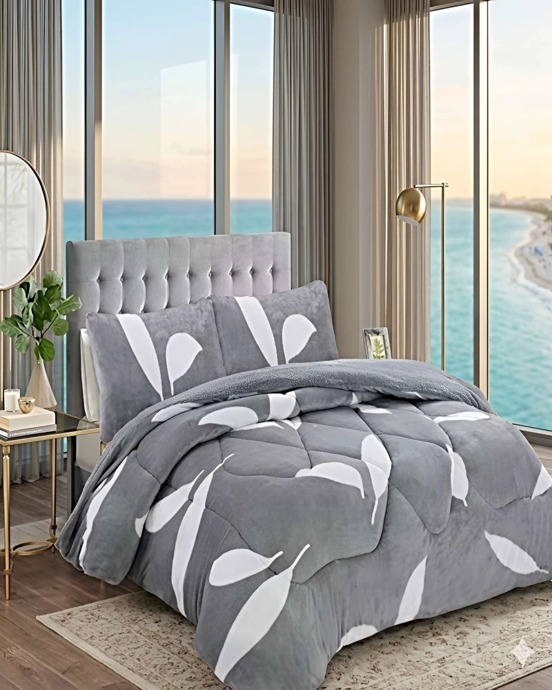 COBERTOR DE INVIERNO PLUSH 2 PLAZAS 230X250CM GRIS CLARO 2 - 3