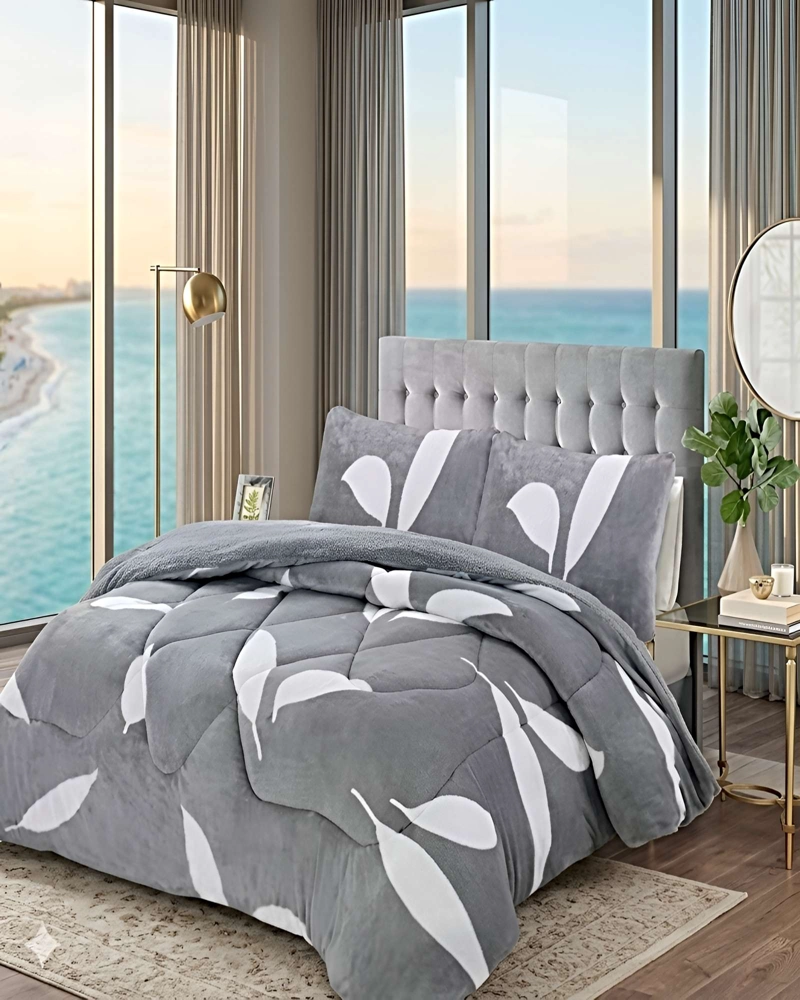 COBERTOR DE INVIERNO PLUSH 2 PLAZAS 230X250CM GRIS CLARO 2 - 4