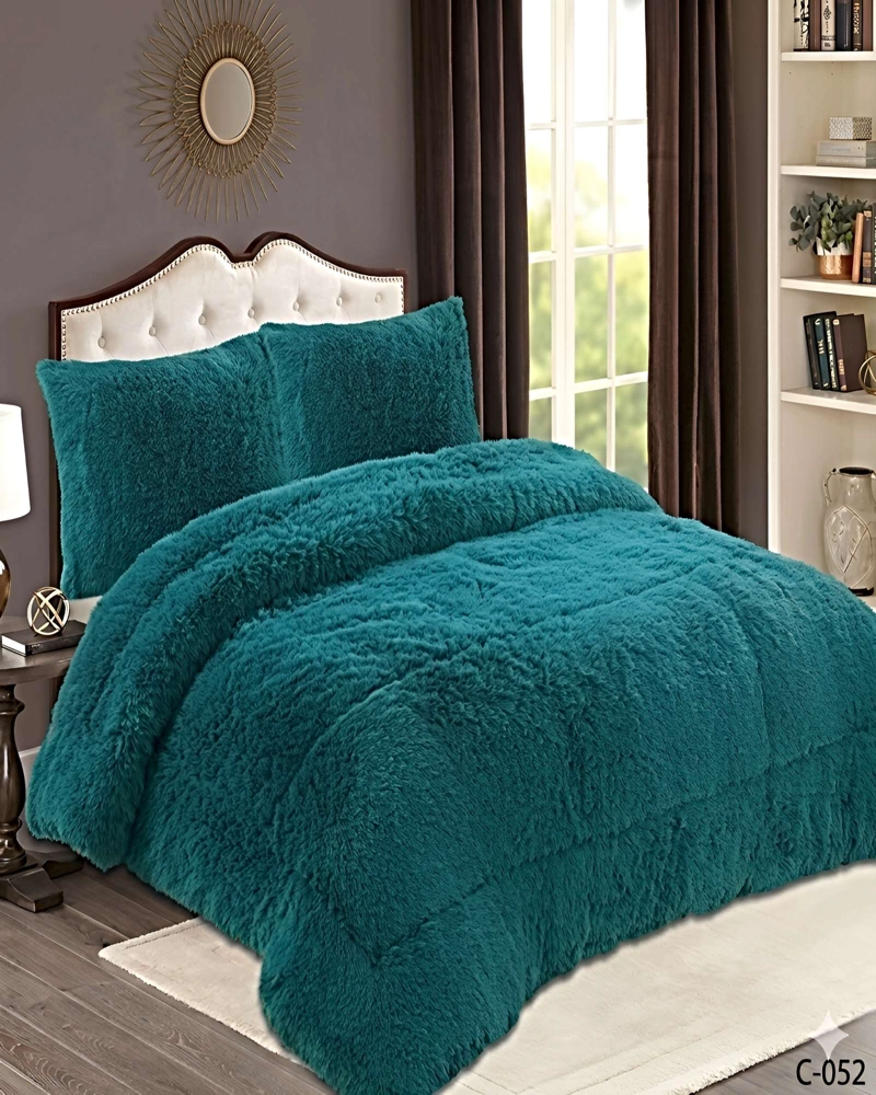 COBERTOR DE INVIERNO PELUDO 2 PLAZAS 230X250CM TURQUESA - 3