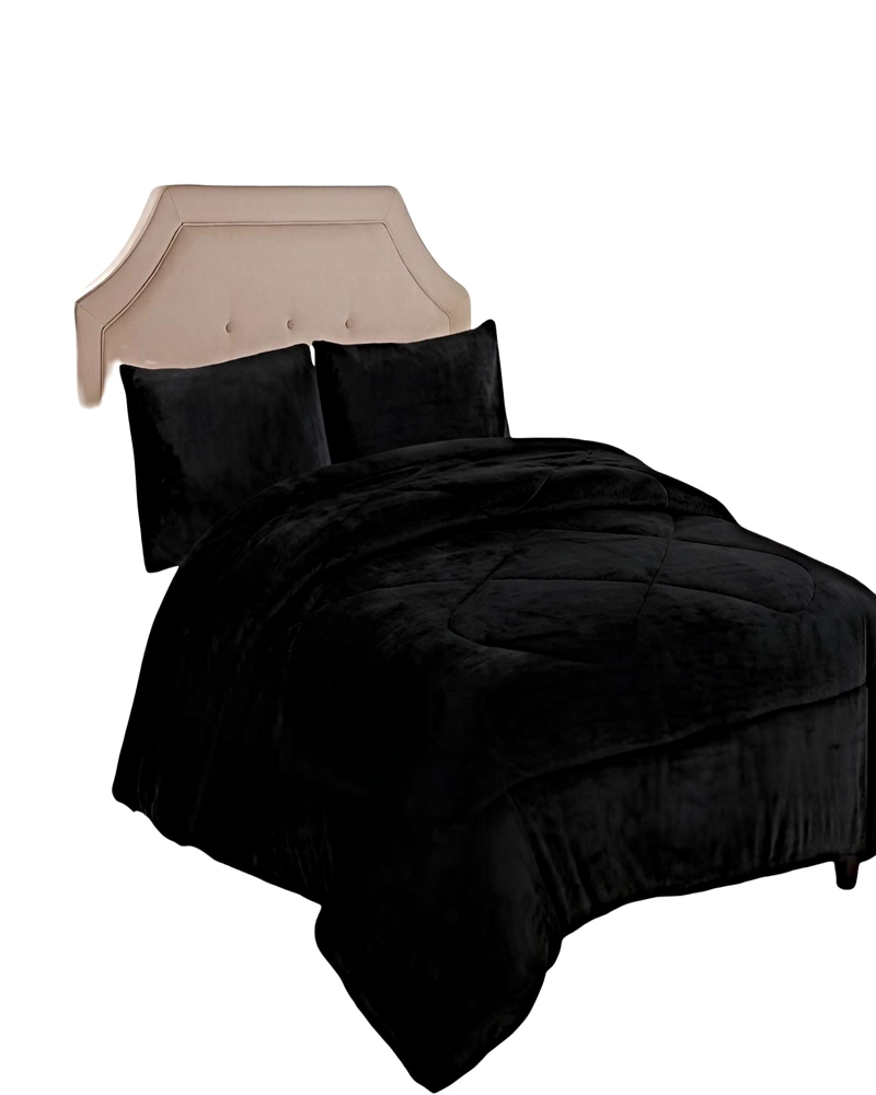 COBERTOR DE INVIERNO PLUSH 2 PLAZAS 230X250CM  NEGRO 1 - 1