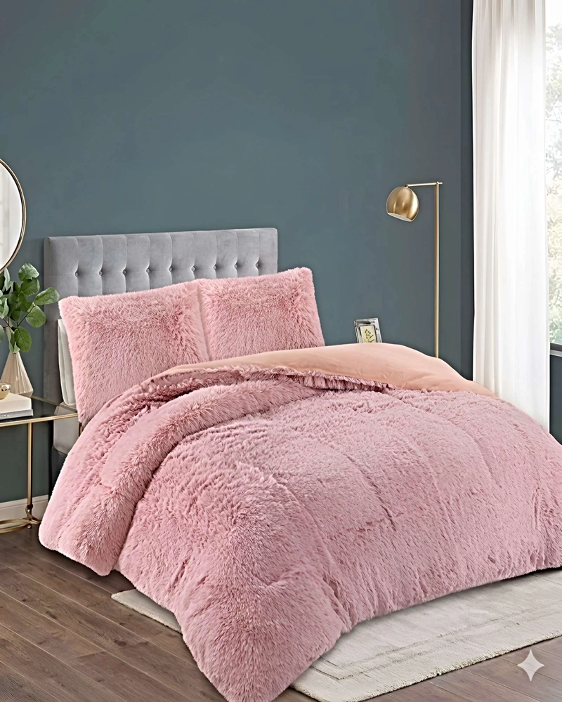 COBERTOR DE INVIERNO PELUDO 2 PLAZAS 230X250CM ROSA 2 - 4
