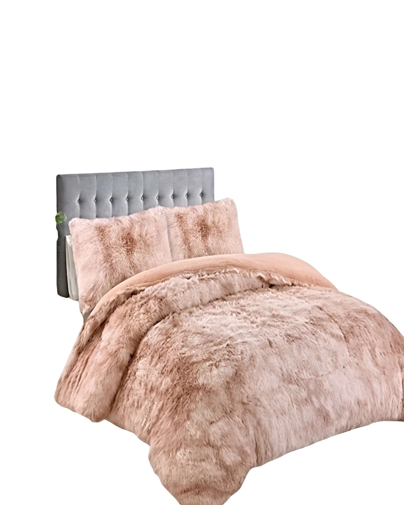 COBERTOR DE INVIERNO PELUDO 2 PLAZAS 230X250CM BEIGE - 1