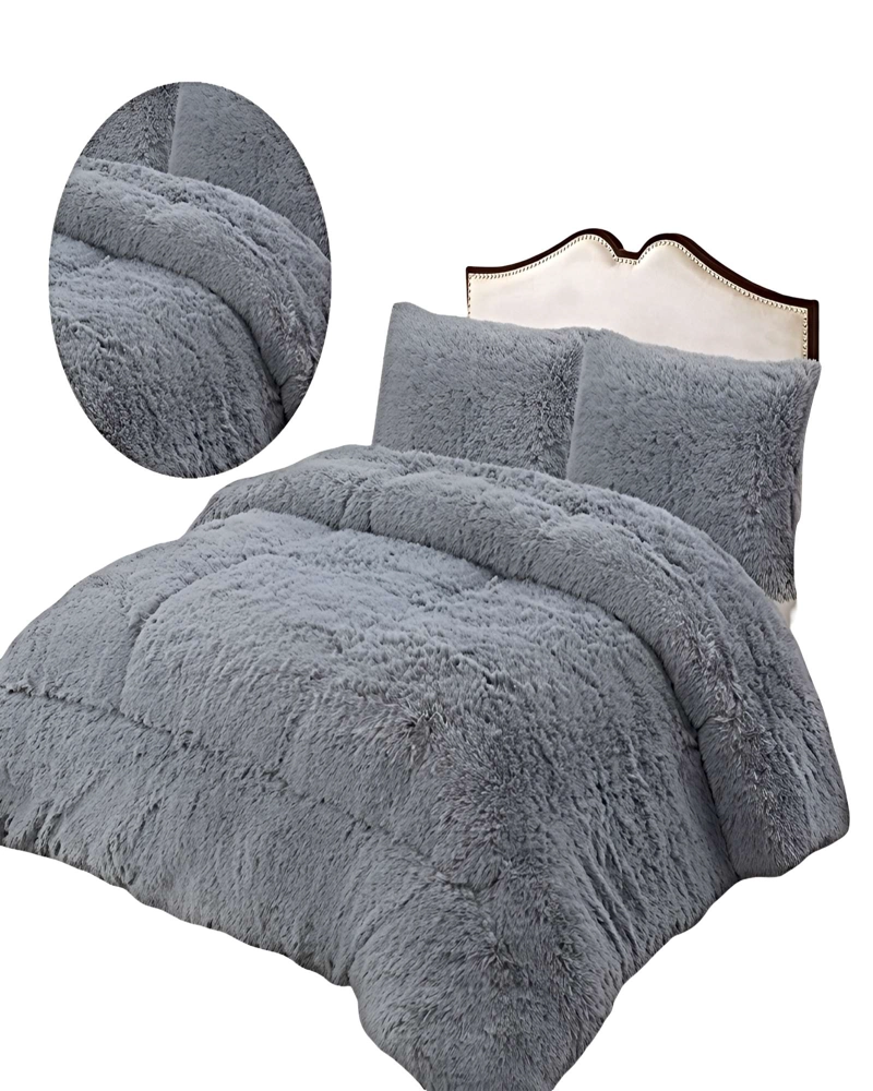 COBERTOR DE INVIERNO PELUDO KING 250X270CM GRIS - 2