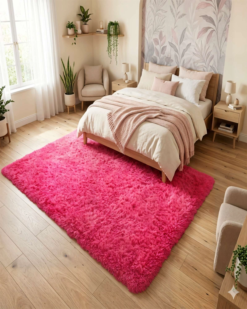 ALFOMBRA PELUDA 200X300 PREMIUM COLOR ROSA - 4