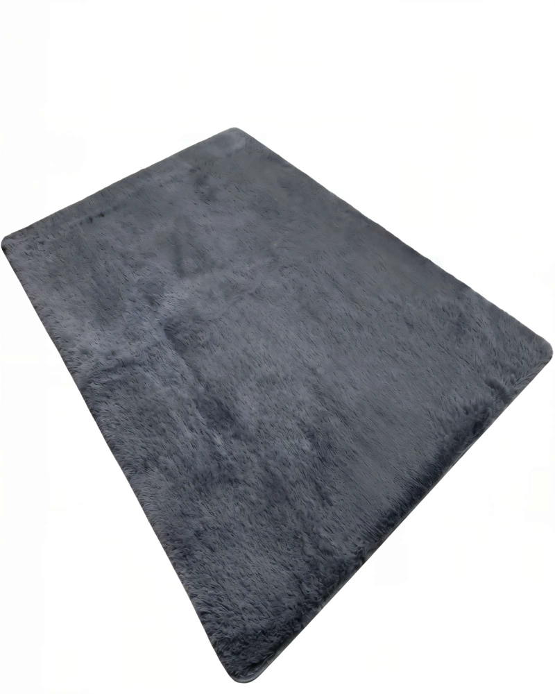 ALFOMBRA PELUDA 180X200 PREMIUM COLOR GRIS OSCURO - 1
