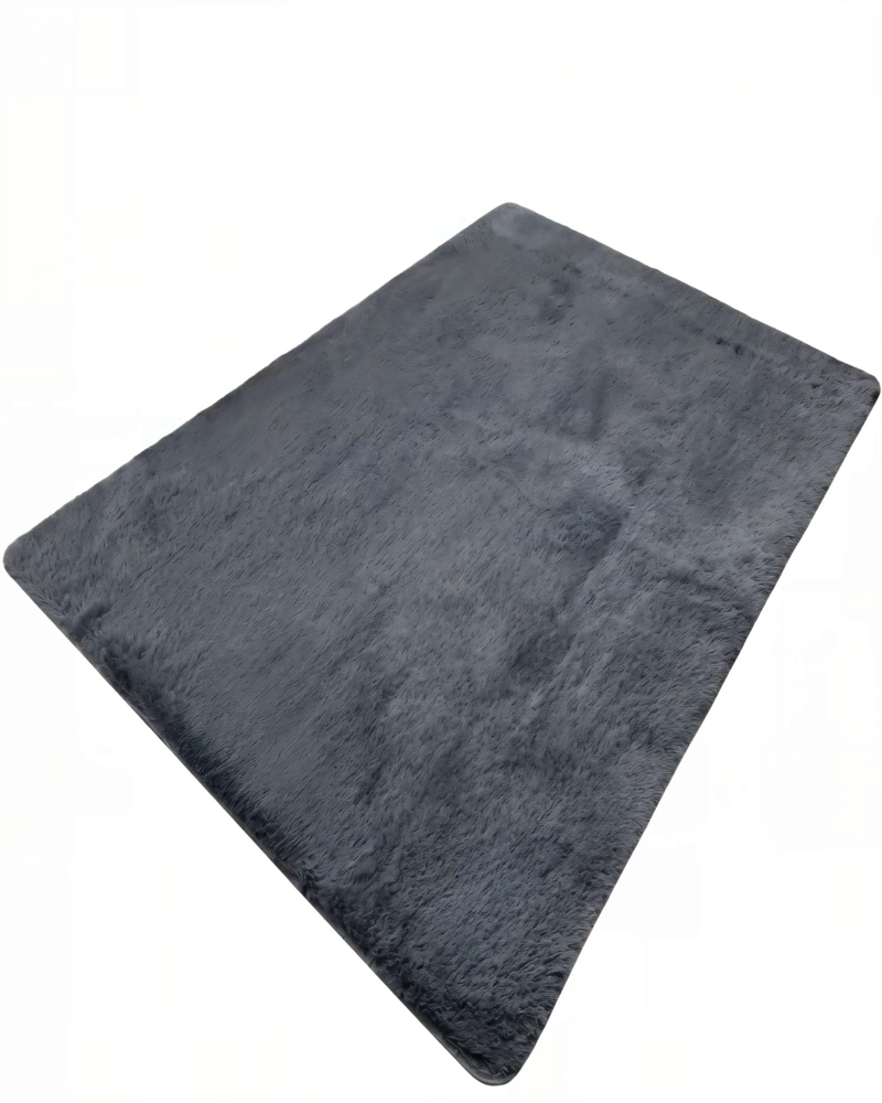 ALFOMBRA PELUDA 180X200 PREMIUM COLOR GRIS OSCURO - 2