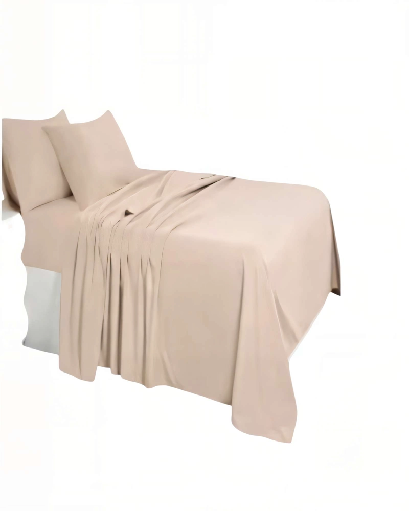 JUEGO DE SABANA 200 HILOS 2 PLAZAS COLOR BEIGE - 2