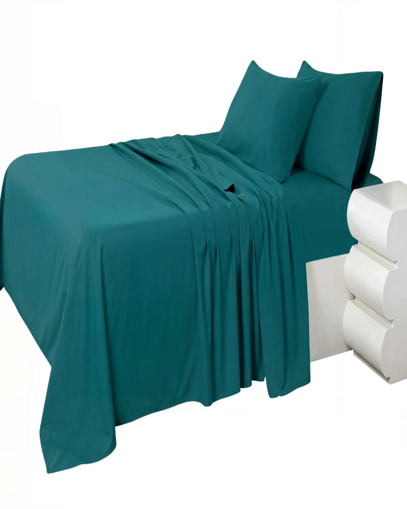 JUEGO DE SABANA 200 HILOS KING COLOR VERDE - 1