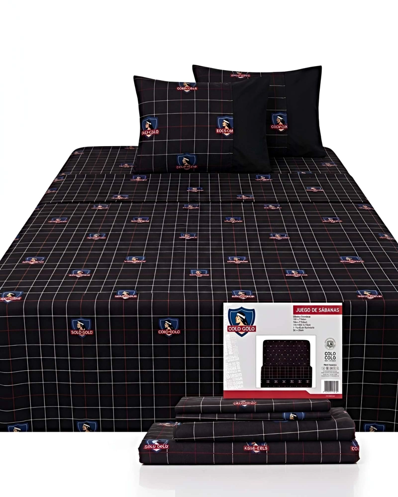 SABANA INFANTIL POLIESTER PLAZA Y MEDIA 165 X 240 CM NEGRO - 1