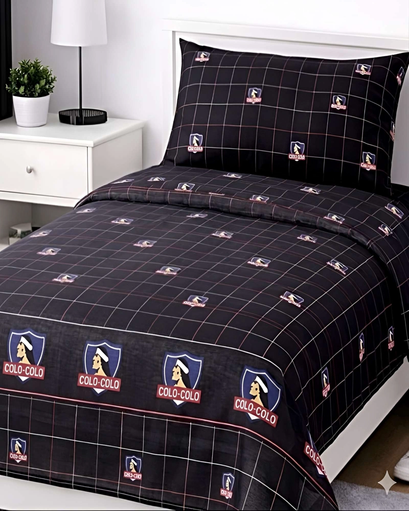 SABANA INFANTIL POLIESTER PLAZA Y MEDIA 165 X 240 CM NEGRO - 2