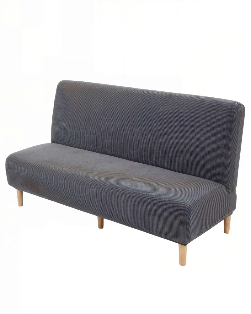 FUNDA PARA SILLON FUTON CUADRILLE COLOR GRIS - 1