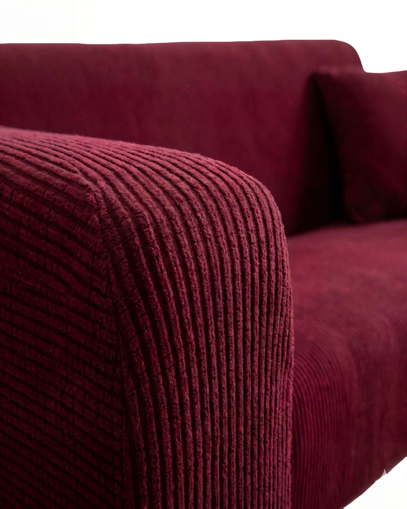 FUNDA PARA SILLON 3 CUERPOS CUADRUPLE COLOR BURDEO - 2