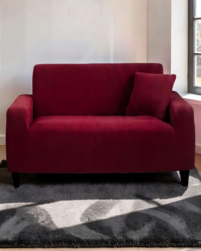 FUNDA PARA SILLON 3 CUERPOS CUADRUPLE COLOR BURDEO - 3