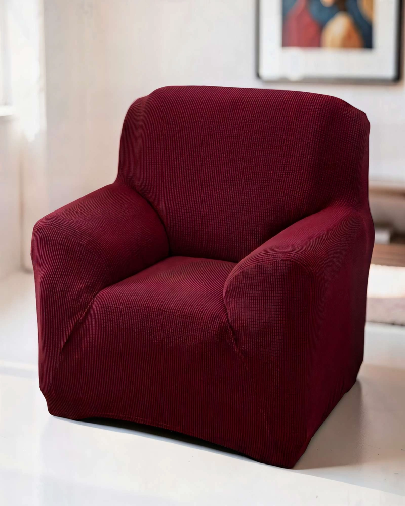 FUNDA PARA SILLON 1 CUERPO COLOR BURDEO - 3