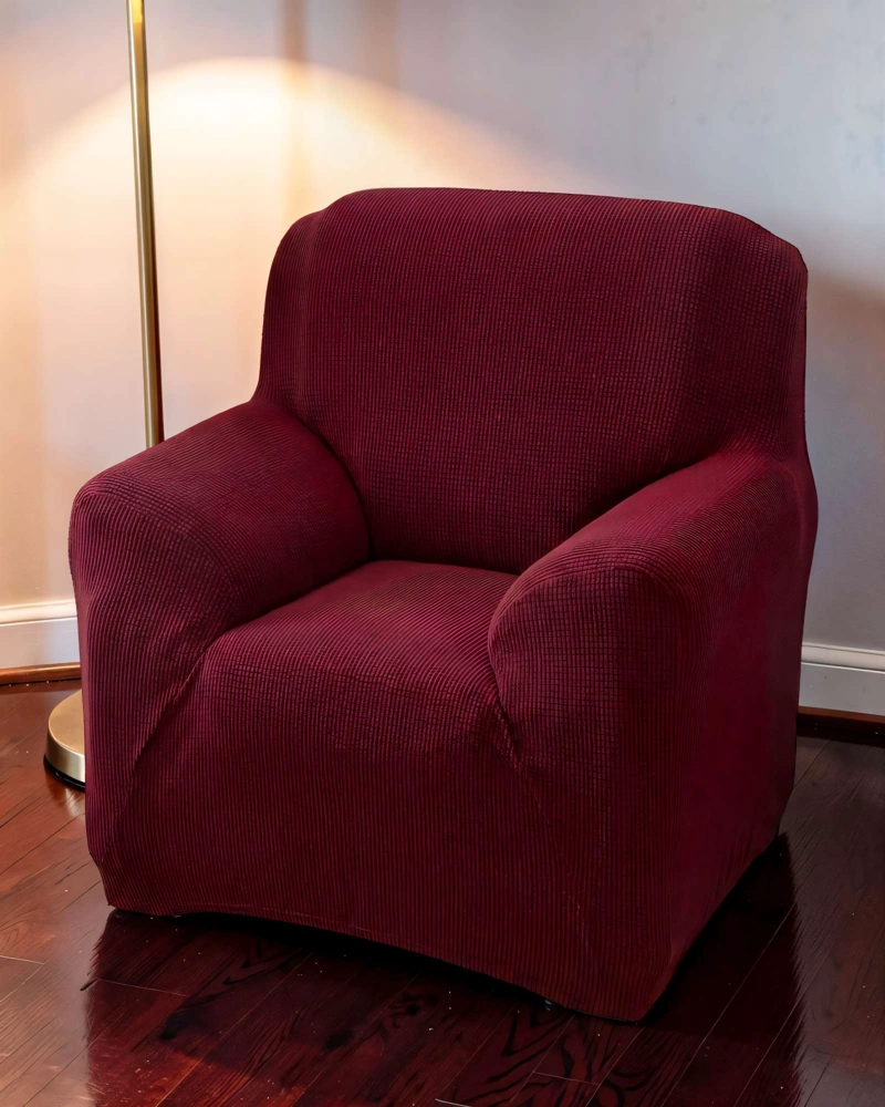 FUNDA PARA SILLON 1 CUERPO COLOR BURDEO - 4