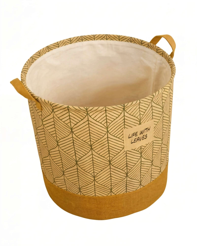 SET DE 2 CANASTOS  DE YUTE PARA ROPA 40CMX50CM CON DISEÑO 3 - 2