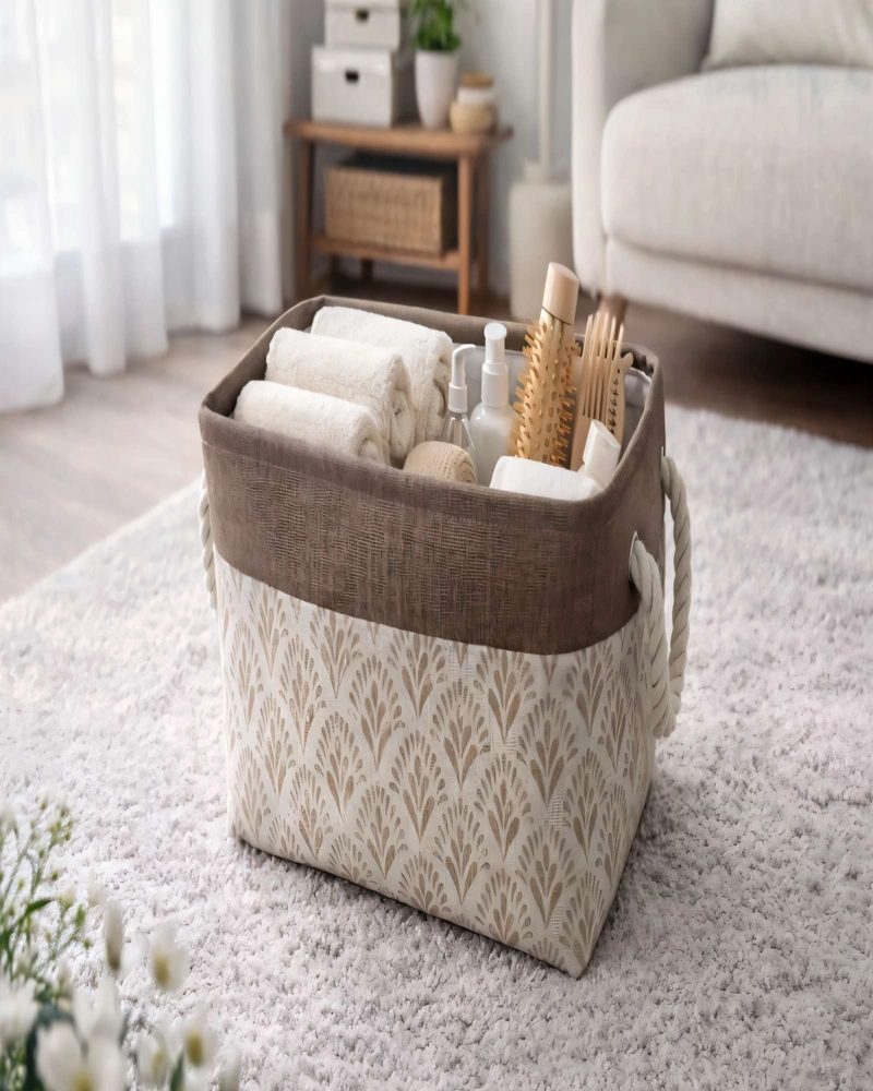 SET DE 3 CANASTO ORGANIZADOR 33CMX20CMX20CM COLOR CAFE - 3