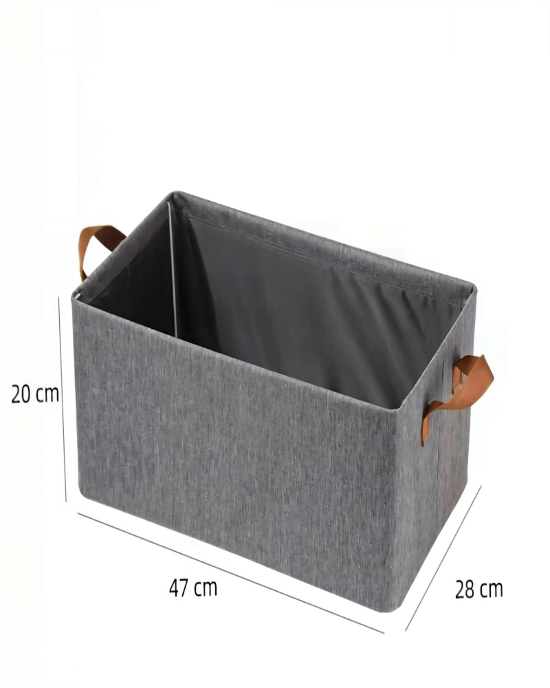 SET DE 3 CANASTOS 20CMX47CMX28CM COLOR GRIS - 4