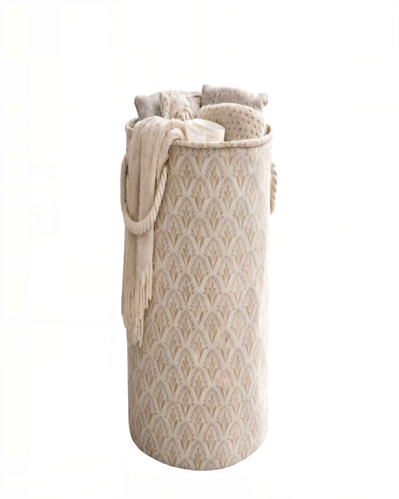 CANASTO DE ROPA 40CMX50CM COLOR BEIGE - 1
