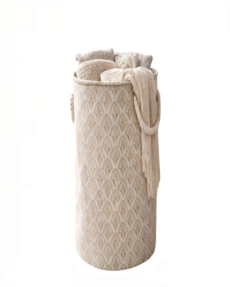 CANASTO DE ROPA 40CMX50CM COLOR BEIGE - 2