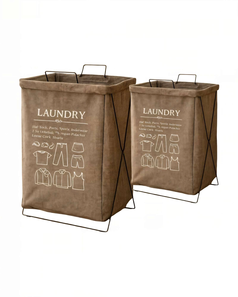 SET DE CANASTOS DE ROPA 36CMX59CM COLOR MARRON - 1