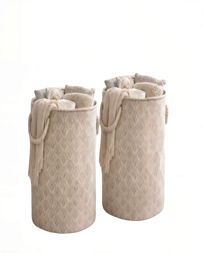 SET DE CANASTOS DE ROPA 40CMX50CM COLOR BEIGE - 1