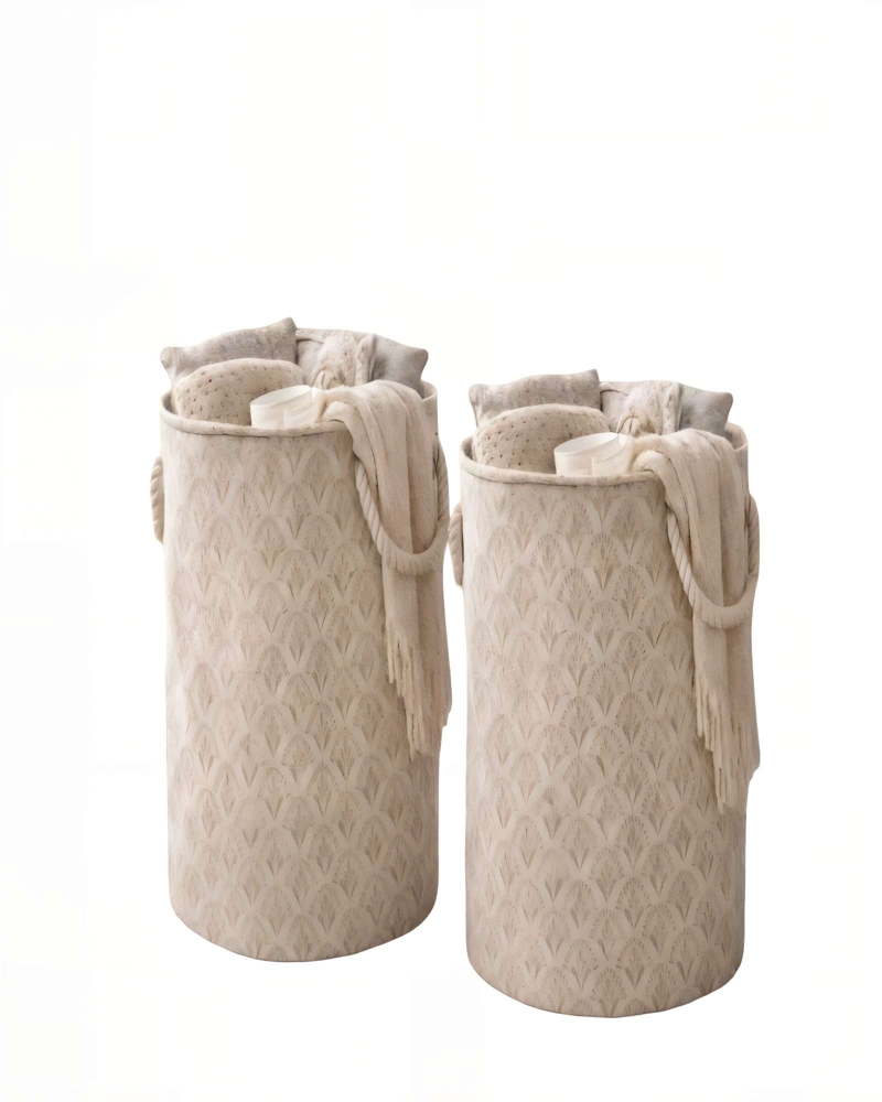 SET DE CANASTOS DE ROPA 40CMX50CM COLOR BEIGE - 2