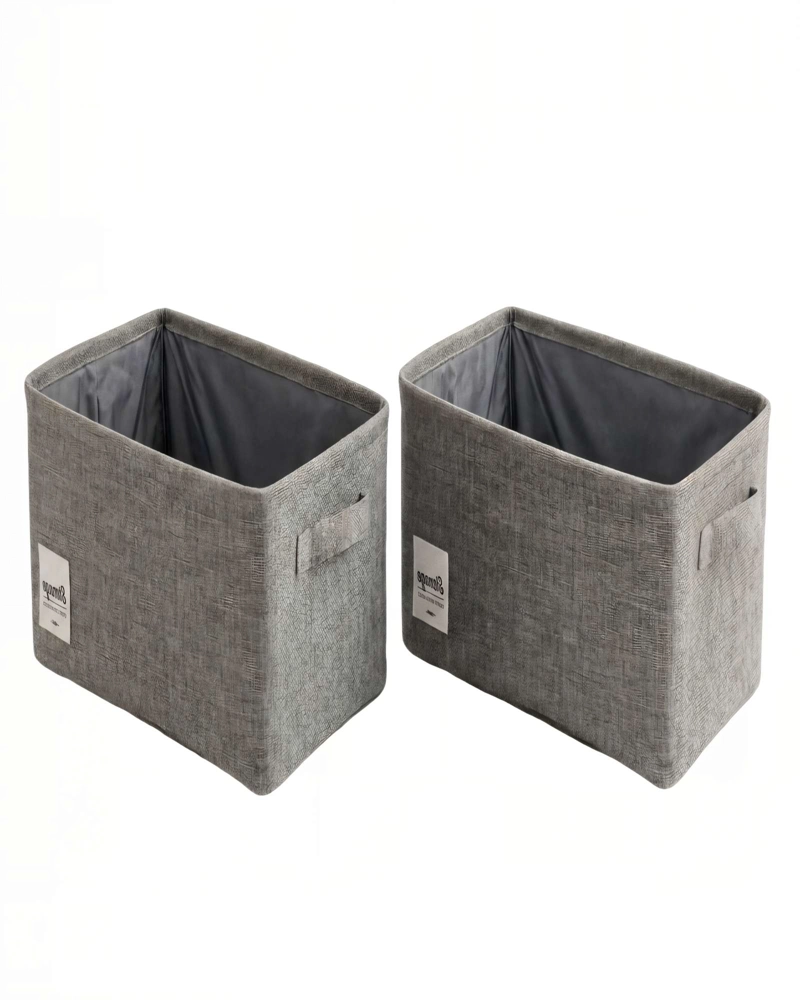 SET DE 2 CANASTOS ORGANIZADOR 28CMX47CMX20CM COLOR GRIS - 1