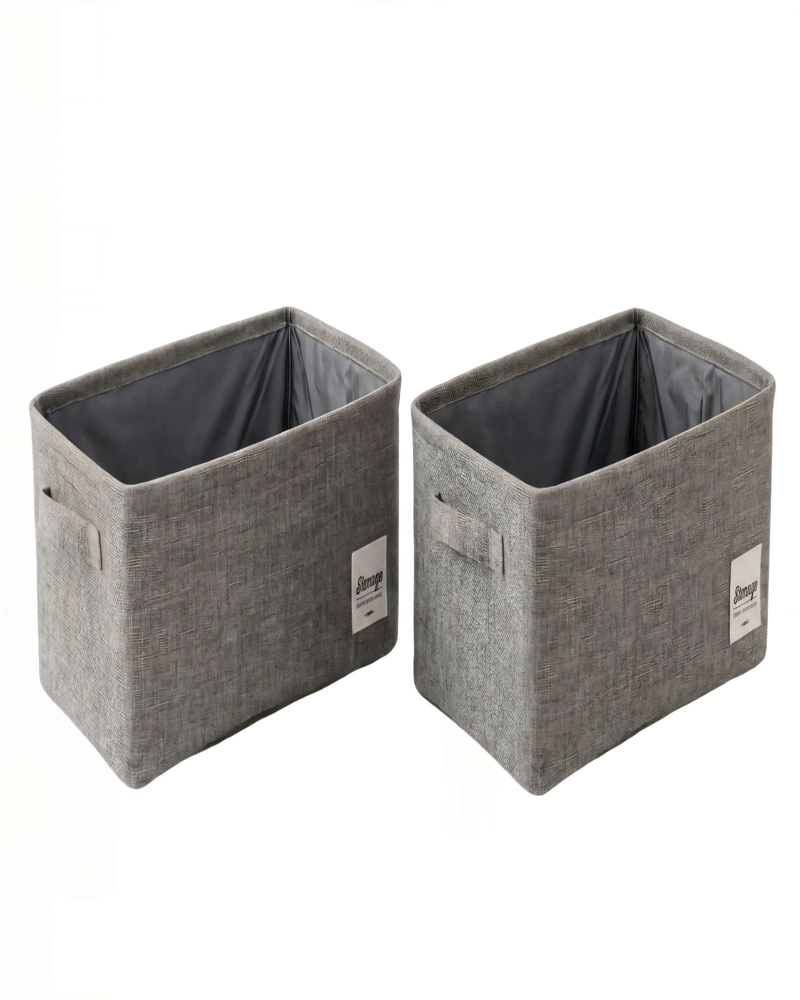 SET DE 2 CANASTOS ORGANIZADOR 28CMX47CMX20CM COLOR GRIS - 2