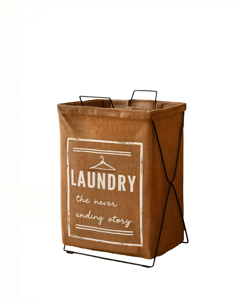 CANASTO DE ROPA 36CMX59CM COLOR CAFE - 1