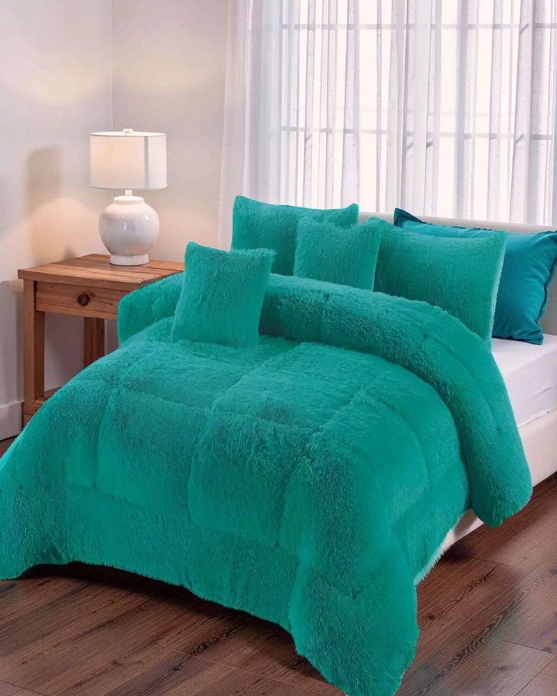 COBERTOR PELUDOS 2 PLAZAS 230CM X 250CM COLOR VERDE - 3