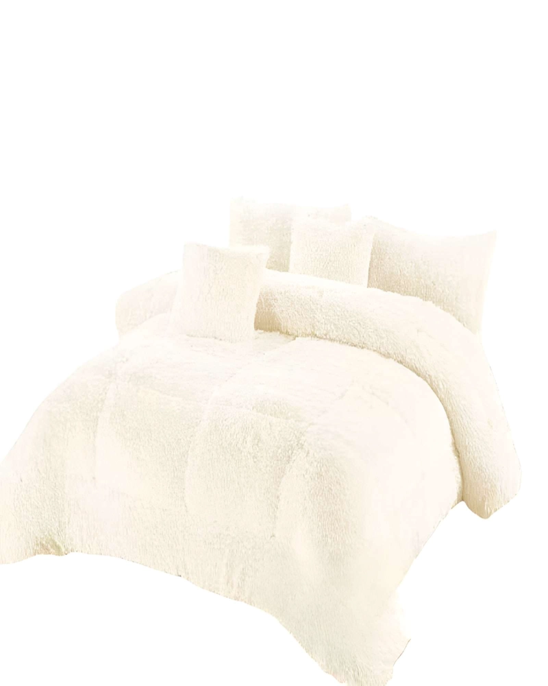COBERTOR PELUDOS 2 PLAZAS 230CM X 250CM COLOR BLANCO - 1