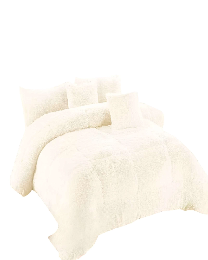 COBERTOR PELUDOS 2 PLAZAS 230CM X 250CM COLOR BLANCO - 2