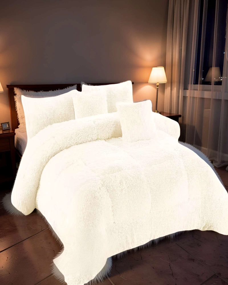 COBERTOR PELUDOS 2 PLAZAS 230CM X 250CM COLOR BLANCO - 4