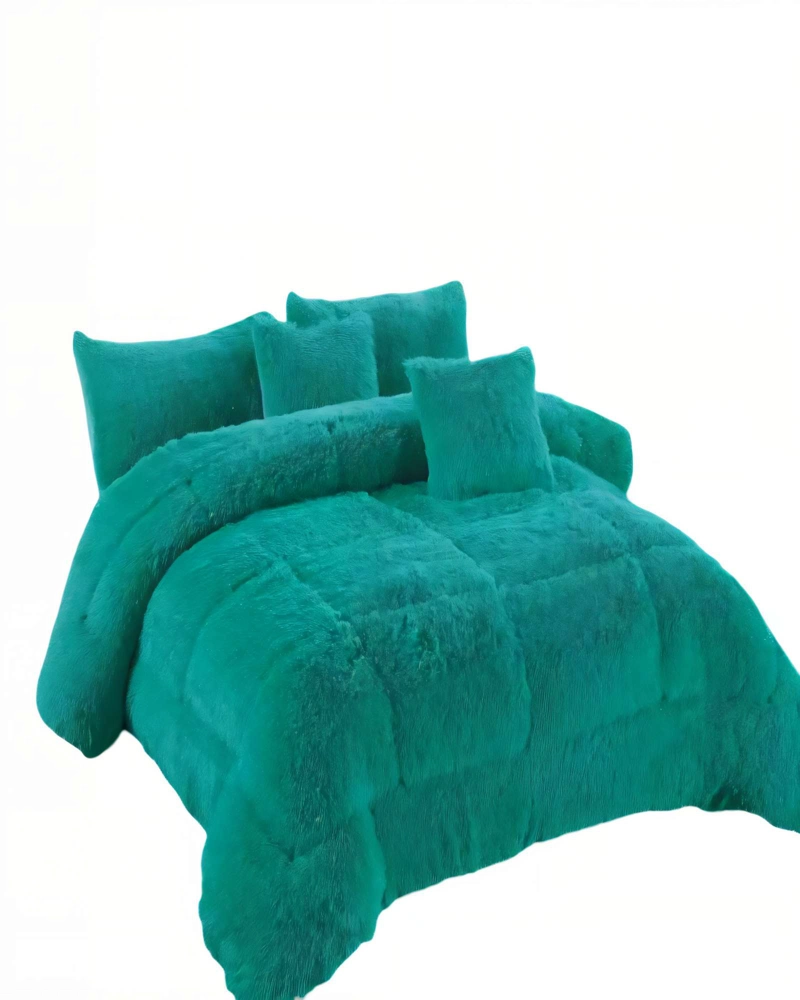 COBERTOR PELUDOS PLAZA Y MEDIA 180CM X 200CM COLOR VERDE - 2