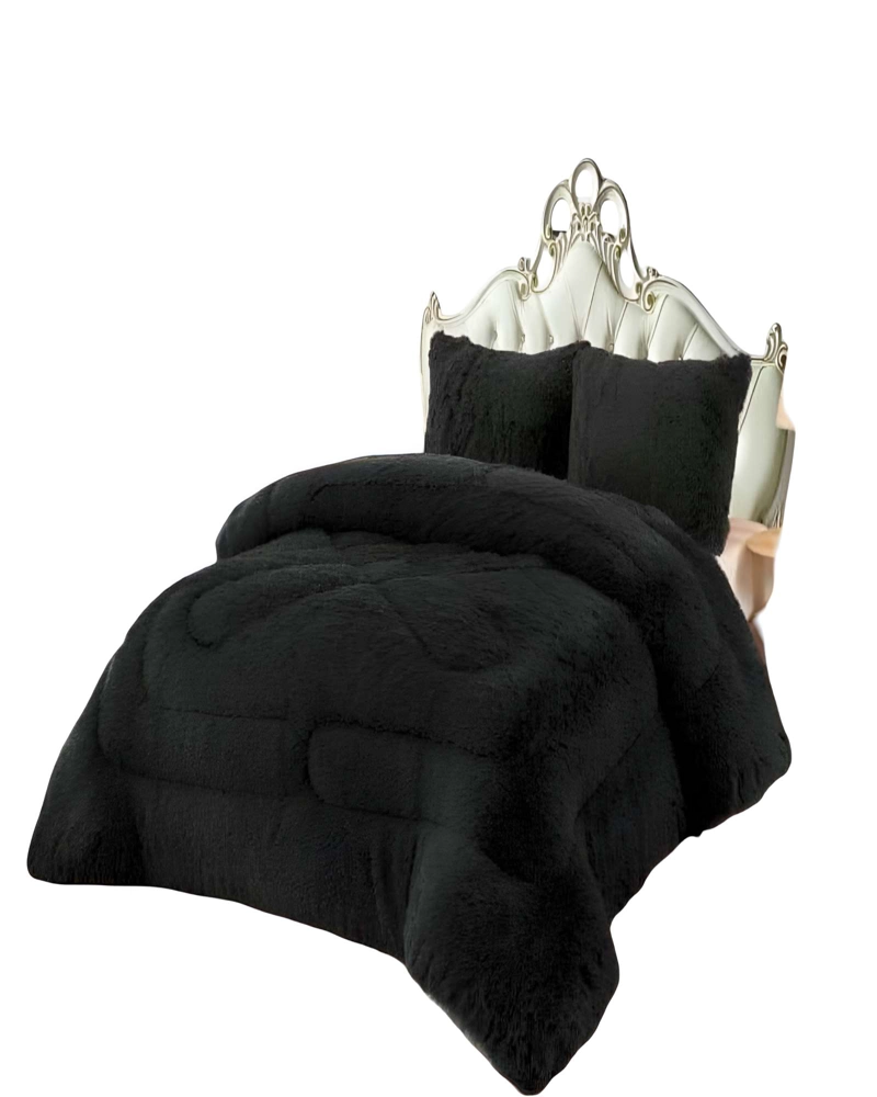 COBERTOR PELUDOS 2 PLAZAS 230CM X 250CM COLOR NEGRO - 2