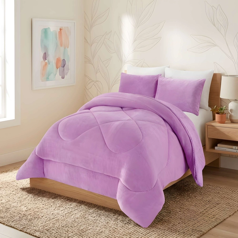 PLUMON INVIERNO 2 PLAZA 230CM X 250CM COLOR MORADO - 1