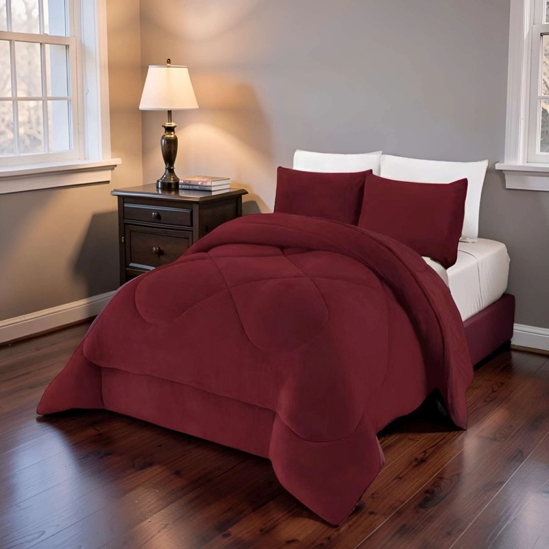 PLUMON INVIERNO 2 PLAZA 230CM X 250CM COLOR BURDEO - 2