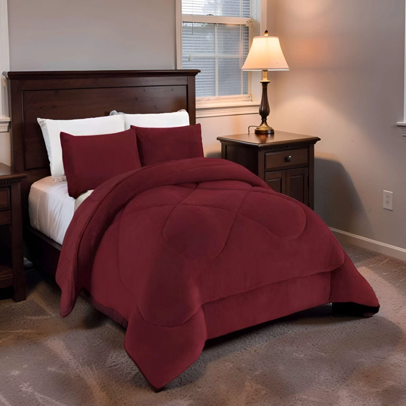 PLUMON INVIERNO 2 PLAZA 230CM X 250CM COLOR BURDEO - 3
