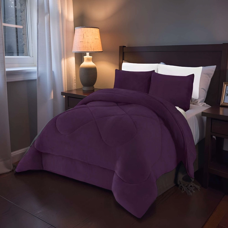 PLUMON INVIERNO 2 PLAZA 230CM X 250CM COLOR MORADO OSCURO - 2
