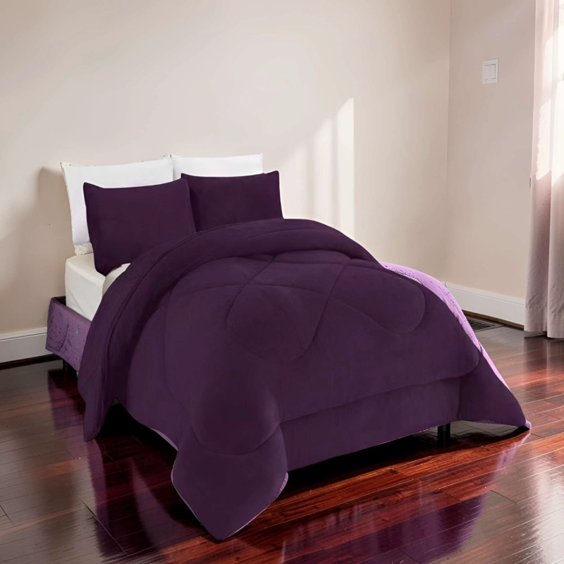PLUMON INVIERNO 2 PLAZA 230CM X 250CM COLOR MORADO OSCURO - 3