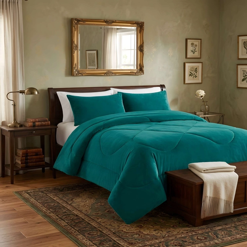 PLUMON INVIERNO 2 PLAZA 230CM X 250CM COLOR VERDE - 1