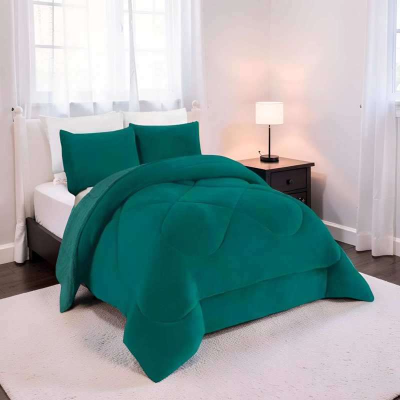 PLUMON INVIERNO 2 PLAZA 230CM X 250CM COLOR VERDE - 2