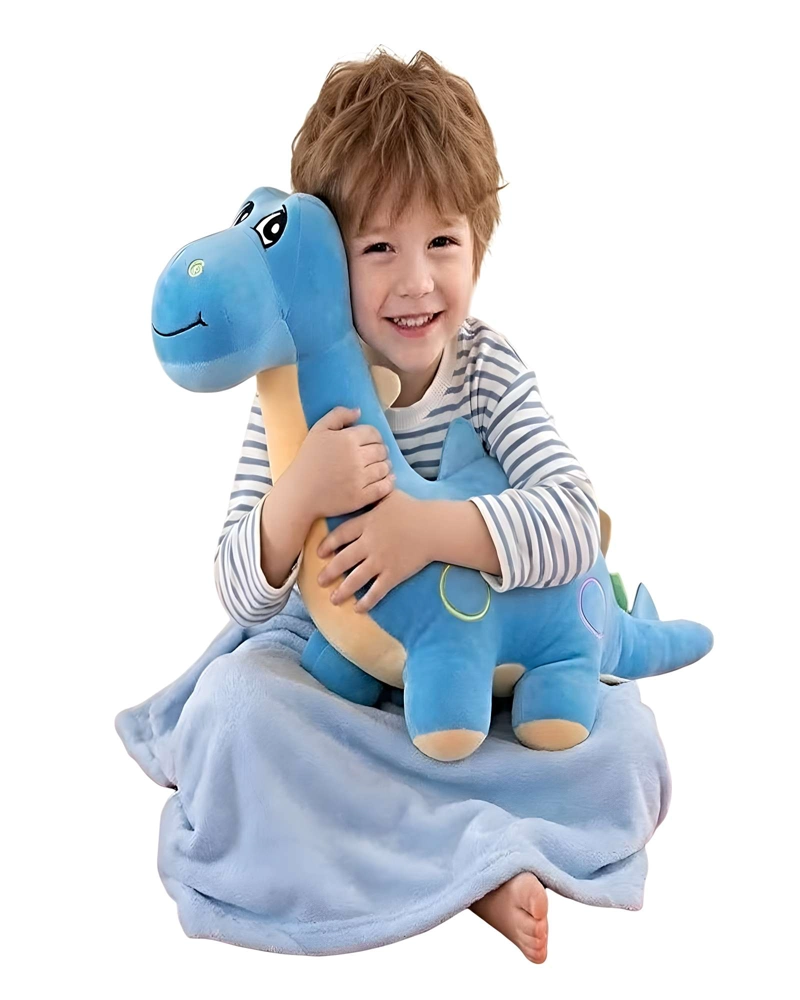 PELUCHE ALMOHADILLA DECORATIVA + MANTA TE RMICA DE 1 PLAZA CELESTE1 - 2