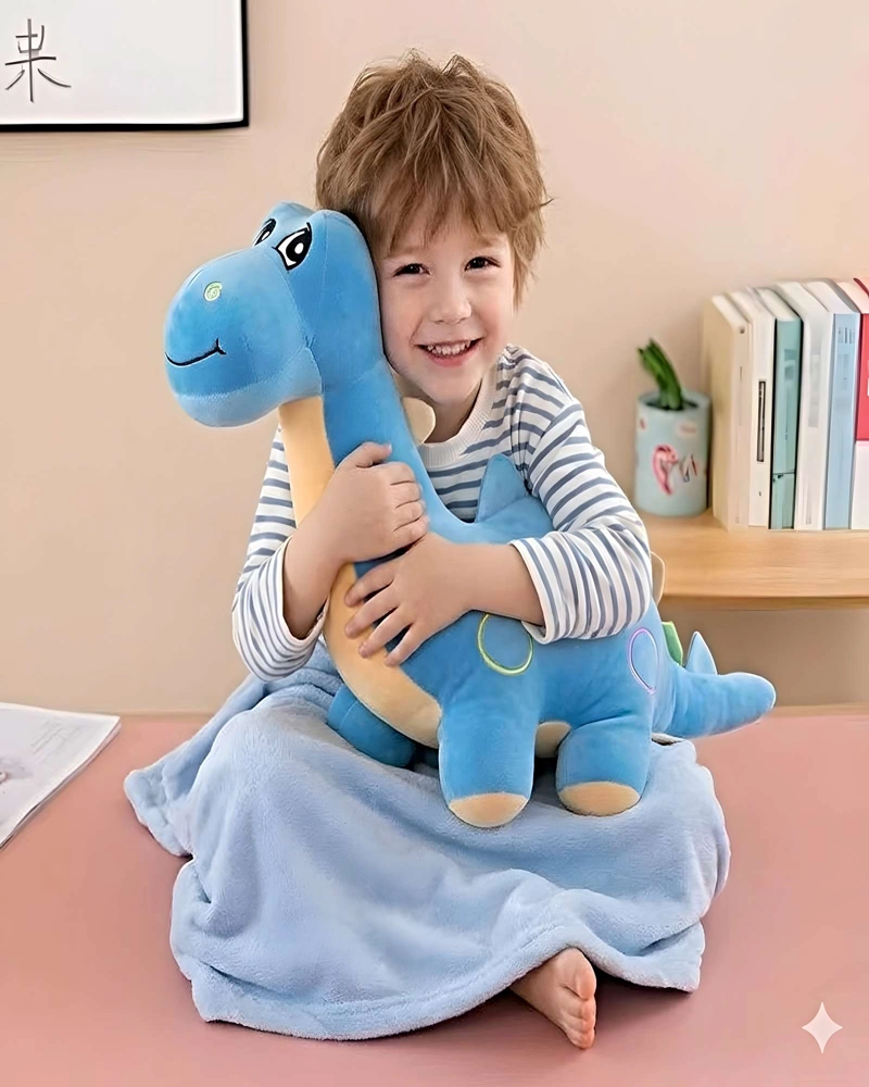 PELUCHE ALMOHADILLA DECORATIVA + MANTA TE RMICA DE 1 PLAZA CELESTE1 - 3
