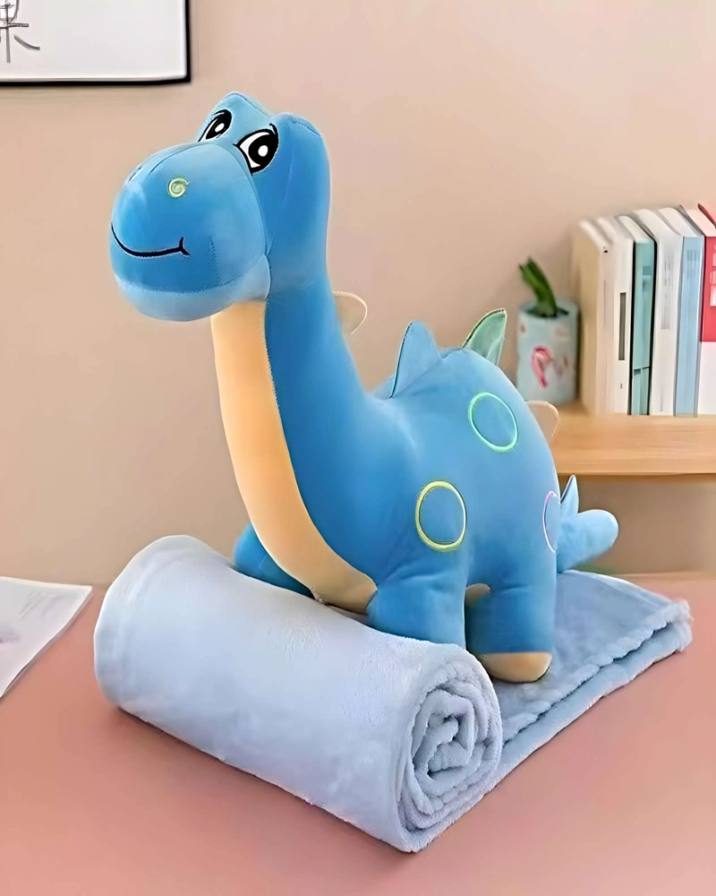 PELUCHE ALMOHADILLA DECORATIVA + MANTA TE RMICA DE 1 PLAZA CELESTE1 - 4