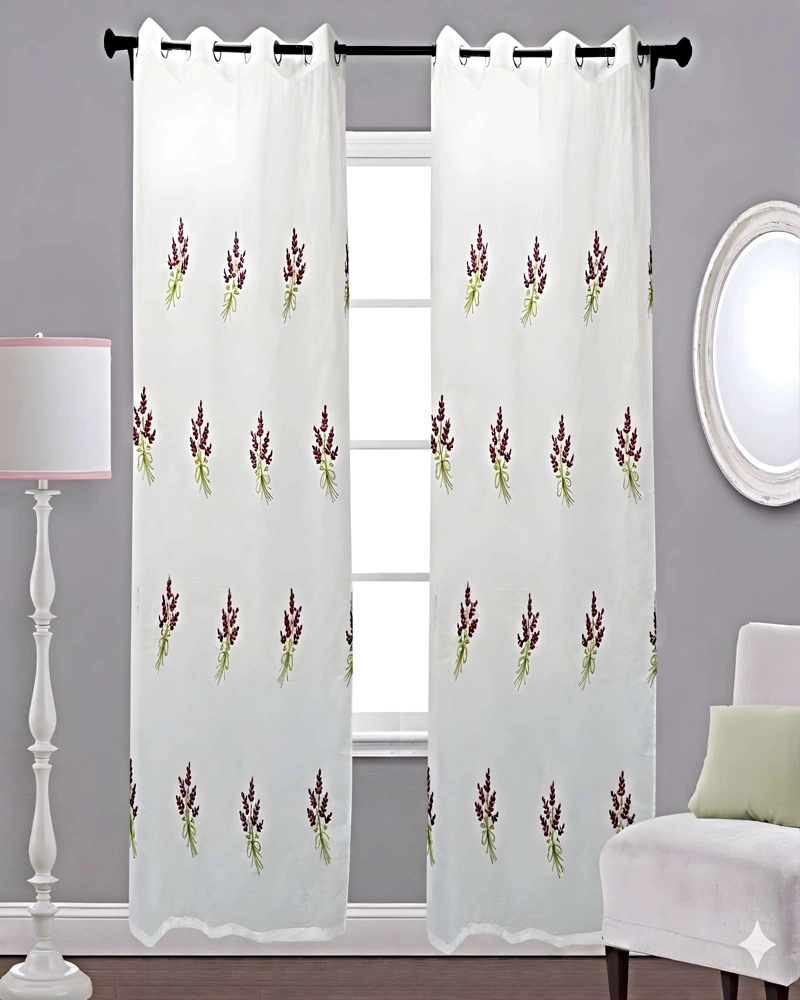 JUEGO DE 2 VISILLOS BORDADOS – ELEGANCIA FLORAL Y CLARIDAD NATURAL PARA EL HOGAR 07 - 3