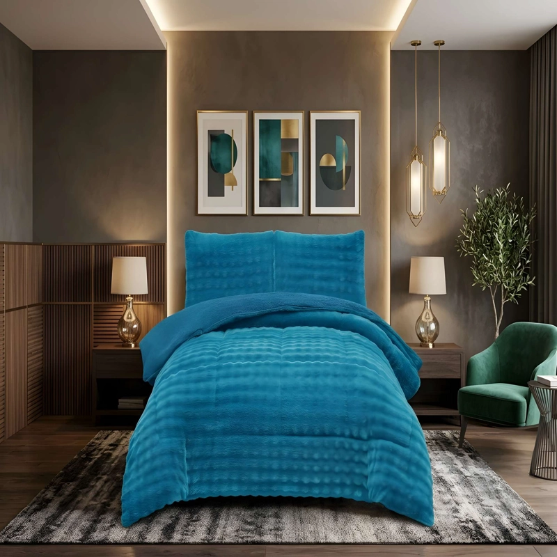COBERTOR ALTO CONFORT 2 PLAZA 230CM X 250CM COLOR AZUL - 1